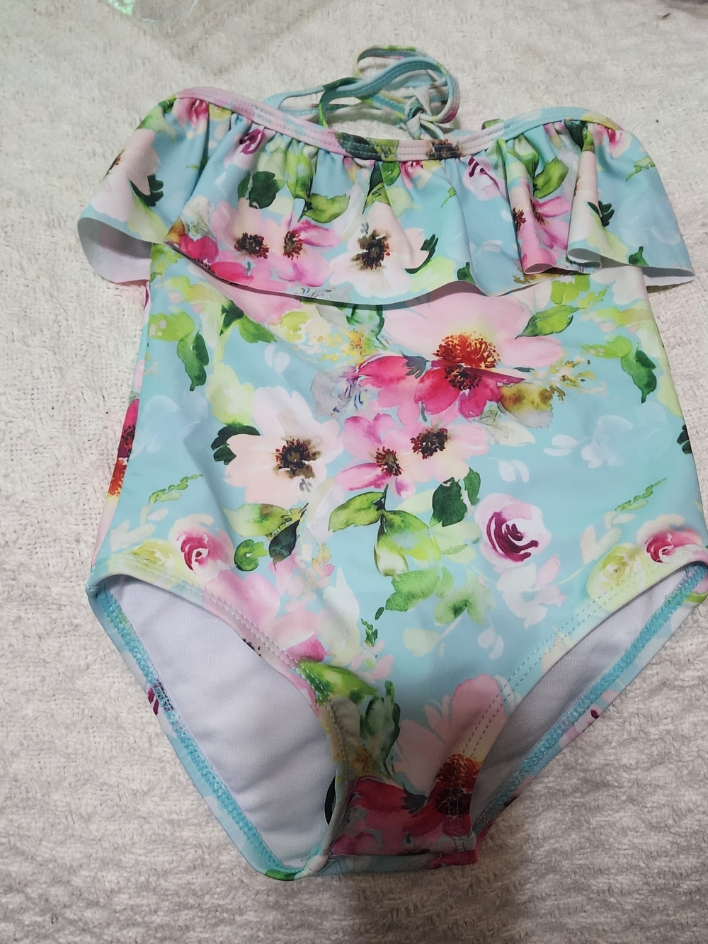 Snapper Rock Girls One-Piece Swimsuit in Light Blue Floral